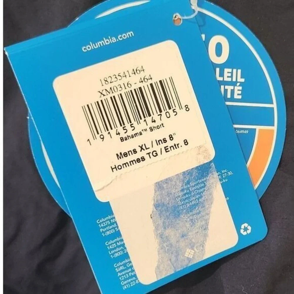NWT Men's PFG Fishing Cargo Bahama Shorts Blue Omni-Shade UPF 50 8